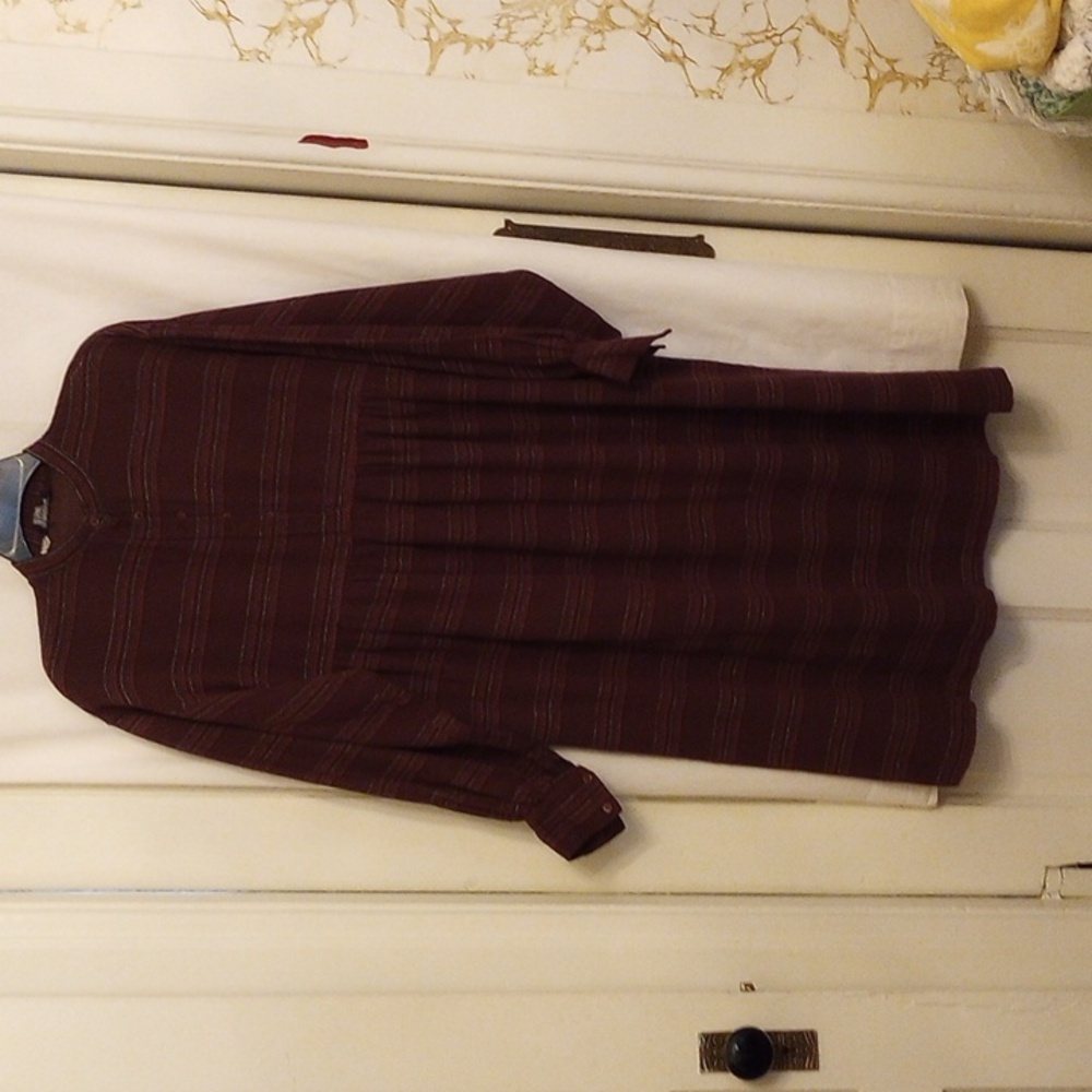 gil aimbez for genre dress, light wool, brown plaid, size 10, Vintage